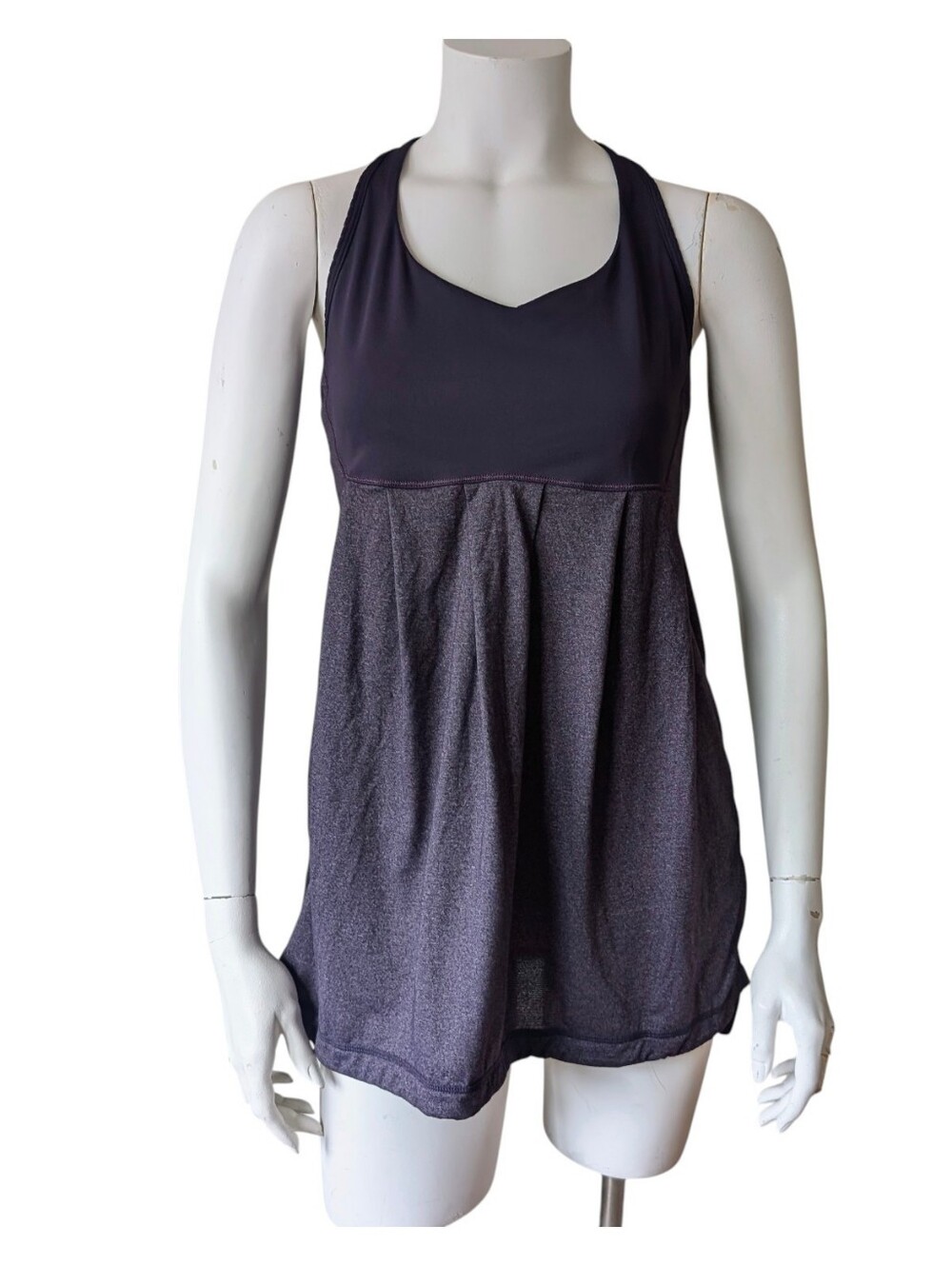 Lululemon Power Technique Tank Purple Cinchable Hem Built-in Bra Top sz 10